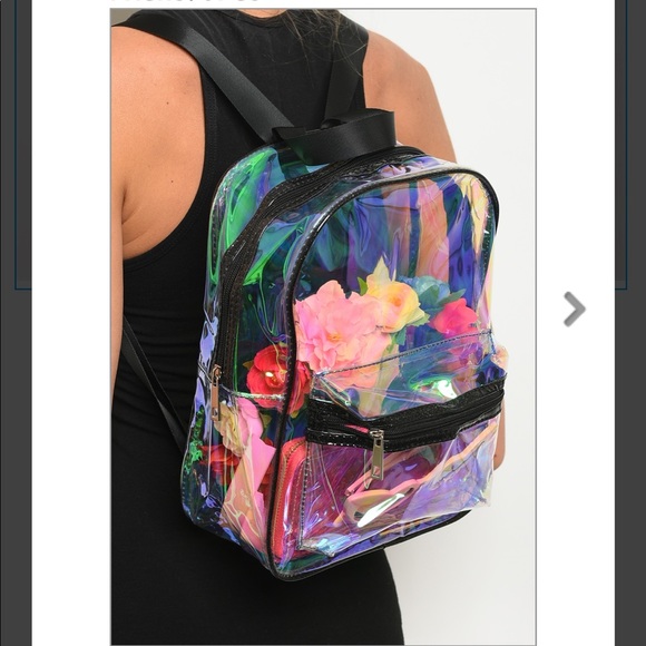 Trendy boutique Handbags - Adorable iridescent clear backpack, NEW!